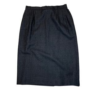 Vintage Orvis Gray Wool Midi Pencil Skirt Preppy Grandmacore 10